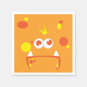 Orange Monster Face Napkins Serviette