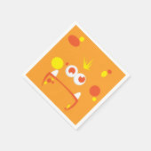 Orange Monster Face Napkins Serviette (Ecke)