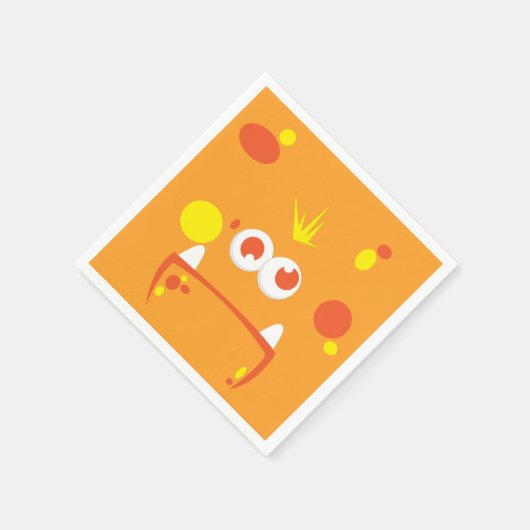 Orange Monster Face Napkins Serviette (Ecke)