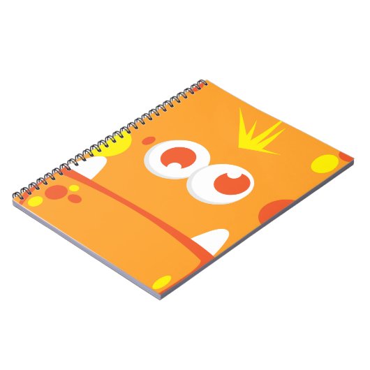 Orange Monster Face Notebook Notizblock (Linke Seite)