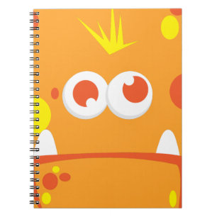 Orange Monster Face Notebook Notizblock