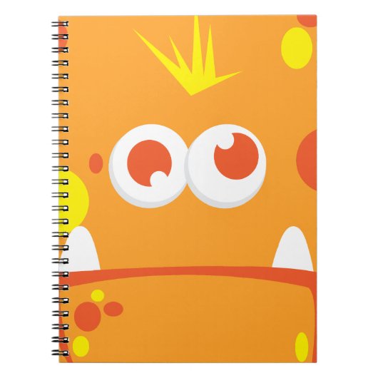 Orange Monster Face Notebook Notizblock (Vorderseite)