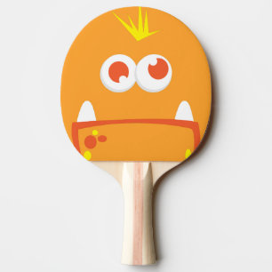 Orange Monster Face Ping Pong Paddle Tischtennis Schläger