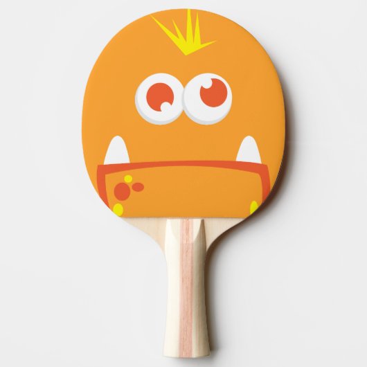 Orange Monster Face Ping Pong Paddle Tischtennis Schläger (Rückseite)