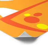 Orange Monster Face Poster Print (Ecke)