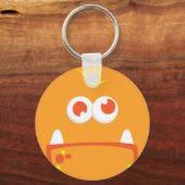 Orange Monster Face Schlüsselanhänger (Vorderseite)