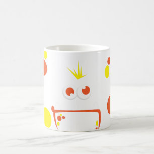 Orange Monster Face Tasse