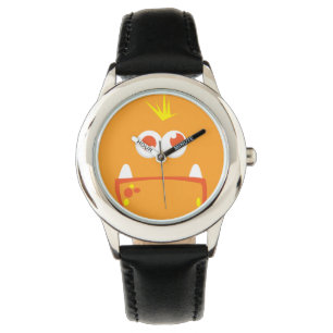 Orange Monster Face Watch Armbanduhr
