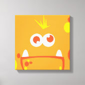 Orange Monster Face Wrapped Canvas Leinwanddruck (Vorderseite)