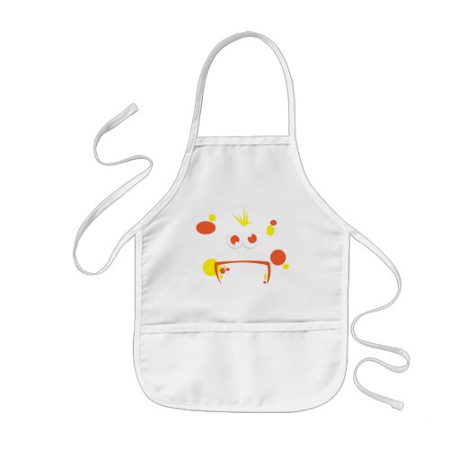 Orange Monster-Gesichtskid-Schürze Kinderschürze (Vorne)