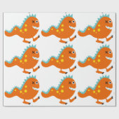 Orange Monster-Halloween-Lech-Packpapier Geschenkpapier (Flach)