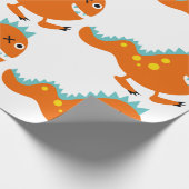 Orange Monster-Halloween-Lech-Packpapier Geschenkpapier (Ecke)