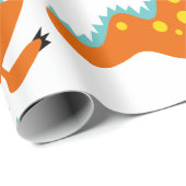 Orange Monster-Halloween-Lech-Packpapier Geschenkpapier (Rolleneckpunkt)