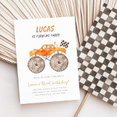 Orange Monster Truck Any Age Birthday Einladung