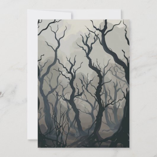 Orange Moon Custom Adulls Halloween Einladung (Rückseite)