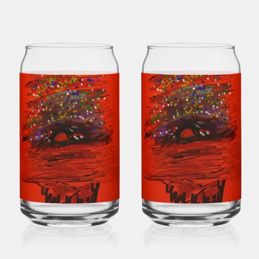 Orange Moon Landscape Dosenglas (Rückseite)