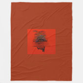 Orange Moon Landscape Fleecedecke (Vorderseite)