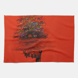 Orange Moon Landscape Kitchen Towel Geschirrtuch