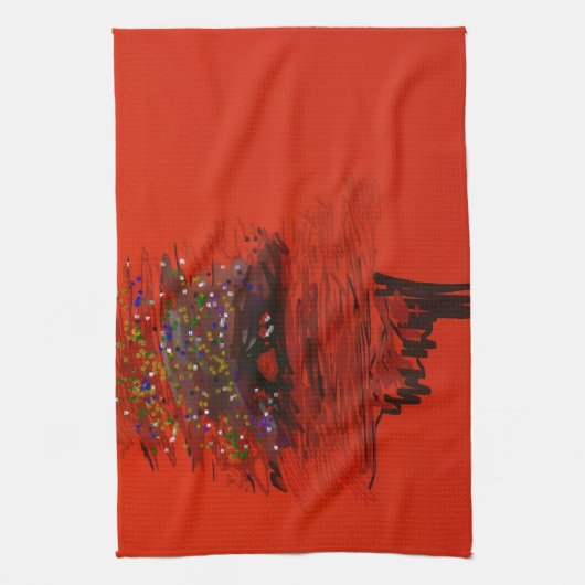 Orange Moon Landscape Kitchen Towel Geschirrtuch (Vertikal)