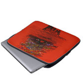 Orange Moon Landscape Laptop Sleeve (Vorne Knopf)
