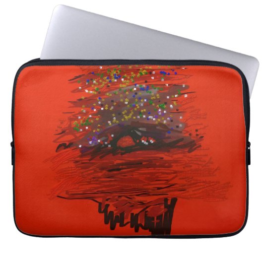 Orange Moon Landscape Laptop Sleeve (Vorderseite)