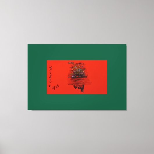 Orange Moon Landscape Leinwanddruck (Vorderseite)