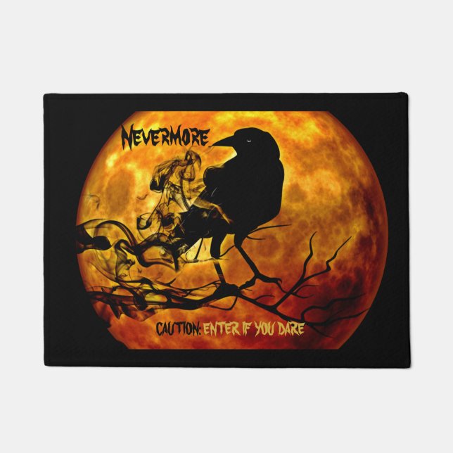 Orange Moon Raven Crow eingeben, wenn Sie es wagen Fußmatte (Vorderseite)