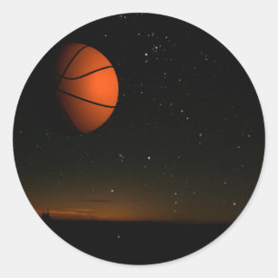Orange Moon Runder Aufkleber