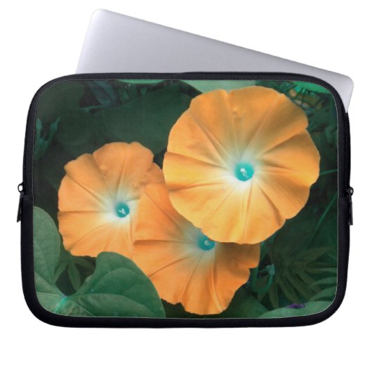Orange Morning Glories Laptop Sleeve (Vorderseite)