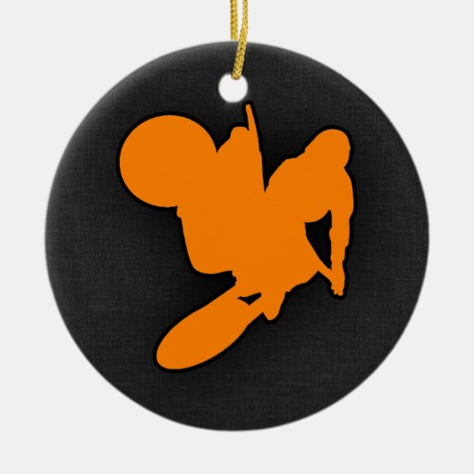 Orange Motocross Keramik Ornament (Vorne)
