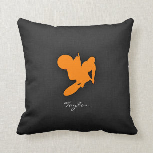 Orange Motocross Kissen