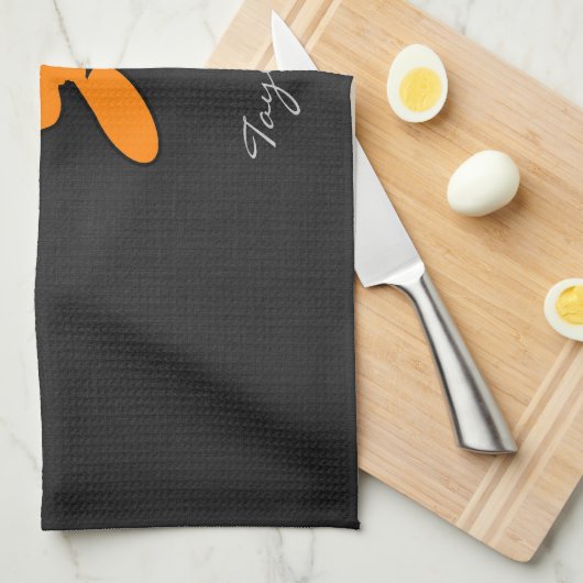 Orange Motocross Küchentuch (Viertel Falte)