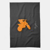 Orange Motocross Küchentuch (Vertikal)