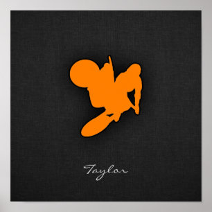 Orange Motocross Poster