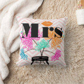 Orange Mrs Lips Pale Pink Zig Zag Mason Jar Kissen (Decke)