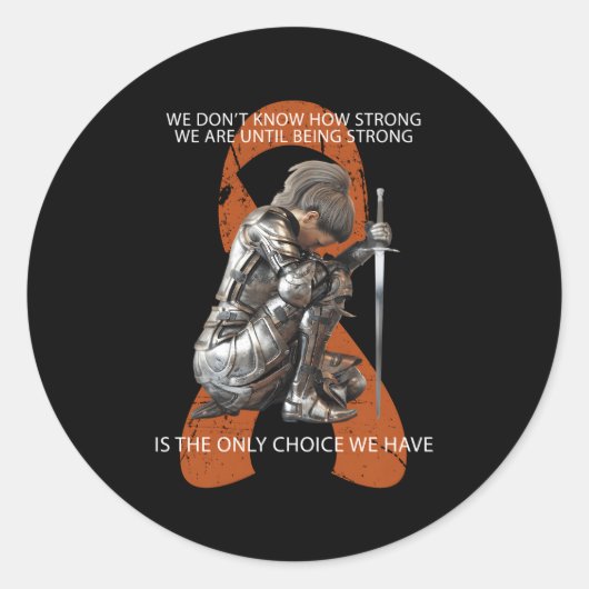 Orange Ms Multiple Sklerose Awareness Runder Aufkleber (Vorderseite)