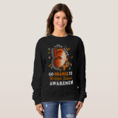Orange Multiple Sklerose Awareness Frau Butterfl Sweatshirt (Vorne ganz)