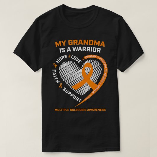 Orange Multiple Sklerose Awareness MS Warrio T-Shirt (Design vorne)