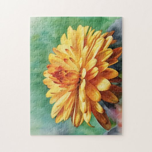 Orange Mum Blume Herbst Herbstfarben Puzzle (Vertikal)