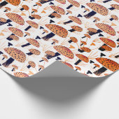 Orange Mushroom Herbst Herbstmuster Geschenkpapier (Ecke)