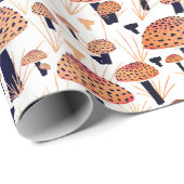 Orange Mushroom Herbst Herbstmuster Geschenkpapier (Rolleneckpunkt)