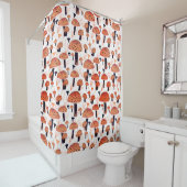 Orange Mushroom Pattern Fall Duschvorhang (Beispiel)
