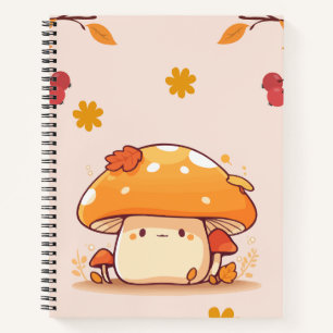 Orange Mushroom Spiral Notebook Notizblock
