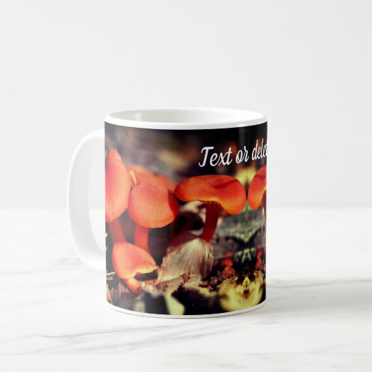 Orange Mushrooms Nature Personalized Kaffeetasse (Vorderseite Links)