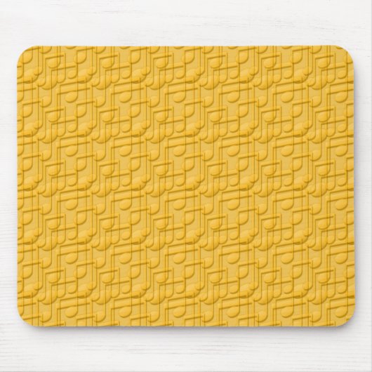 Orange Musiknoten Mousepad (Vorne)