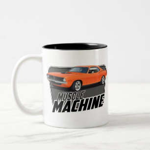Orange Muskel-Maschine Zweifarbige Tasse