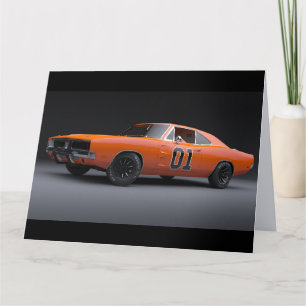 ORANGE MUSKELKRAFTWAGEN VINTAGE-GRUSS-KARTEN ZUM G DANKESKARTE