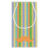 Orange Mustache Fiesta farbenfrohe Fun Pattern Señ Kleine Geschenktüte (Rückseite)