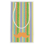 Orange Mustache Fiesta farbenfrohe Fun Pattern Señ Kleine Geschenktüte (Vorderseite)