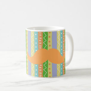 Orange Mustache Fiesta Green Yellow Fun Señor Kaffeetasse